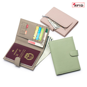 2024新款真皮RFID多功能护照包一体式超薄钱包机票夹护照证件皮夹