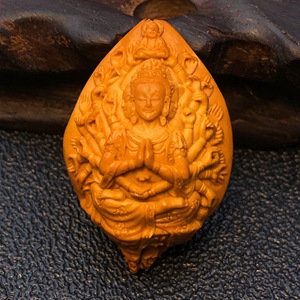 7文丰大师纯手工雕刻文玩核雕吊坠大籽挂件