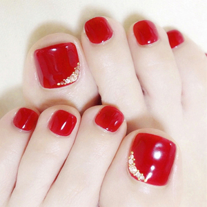 美甲贴片成品红色