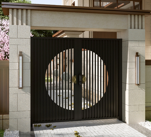铁艺庭院大门户外别墅门不锈钢百叶单双开门入户门栅栏花园门定制