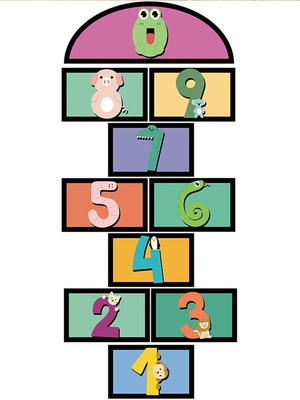 贴纸跳远儿童数字跳格子地贴室内地面地砖贴立定可爱墙地板贴自粘