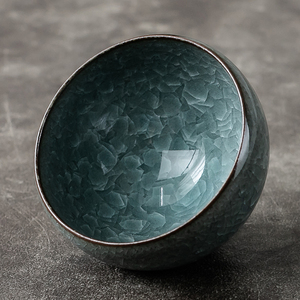 中皿 曾广旭冰裂盏手工茶杯建盏单杯主人杯茶盏柴烧单杯喝茶碗大