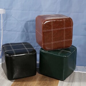 小皮凳子家用皮墩凳茶几凳客厅卧室成人矮凳换鞋凳沙发凳方凳板凳