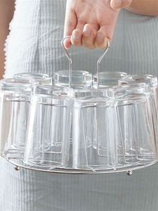 桌子上放水杯的置物架玻璃杯架子沥水杯架餐桌上收纳创意倒挂架