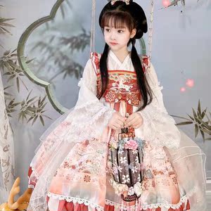 洛丽塔超仙女童汉服2022新款春夏童装公主裙原创敦煌九色鹿连衣裙