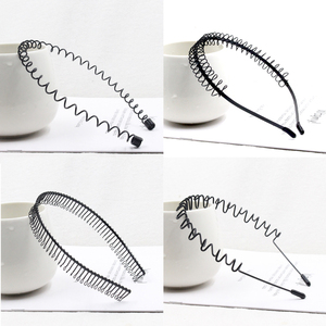 头带洗脸发箍女带齿防滑背头压发简单气质黑色铁丝运动发喉罗明a11