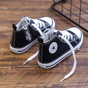 牧童童鞋儿童高帮帆布鞋男童鞋子春秋款女童布鞋小童球鞋网红潮童