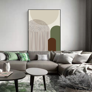 现代简约绿色沙发背景墙客厅装饰画轻奢大气高端高级感落地挂画