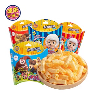 添乐卡通王奥特曼熊出没25g伊脆薯条番茄原味零食赠送diy拼装玩具