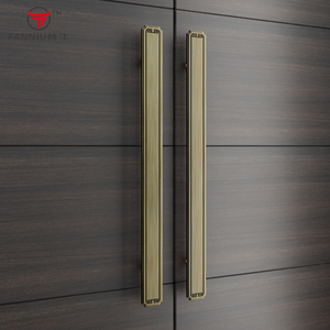 新中式推拉玻璃门长拉手酒店双开木门古铜把手会议室对开门把定制