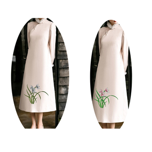 兰花刺绣贴中iy衣服补丁贴布贴d国f绣刺风贴花汉服旗袍绣花图案贴