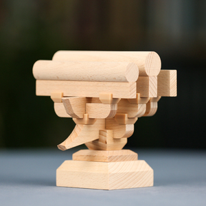 中国古建筑榫卯积木质玩具模型宋氏斗拱榫卯结构清式古代拼装摆件