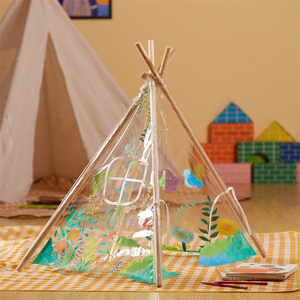 暑假儿童手绘帐篷绘画diy涂鸦手工礼物户外活动画画游戏屋小帐篷