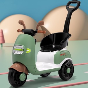 儿童电动车--岁可骑宝宝充电三轮车可手推男孩遥控摩托车玩具