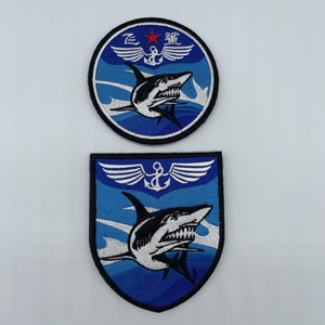 歼15舰载机飞鲨士气臂章辽宁号航母纪念舰徽刺绣魔术贴章背包布贴