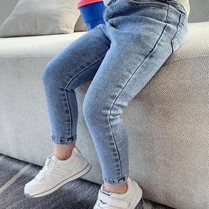 女童紧身牛仔裤装春装新款修身韩版儿童宝宝洋气春秋款小孩长裤子