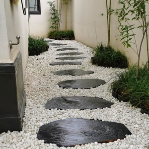 铺路石天然踏板花园踏步户外装饰防滑小石头文化石庭院园林青石