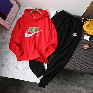 耐克童装儿童运动套装春秋季新款男童女童中大童纯棉连帽卫衣卫裤