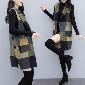 2021秋冬新款女装韩版中长款马夹时尚修身显瘦气质外套洋气马甲女
