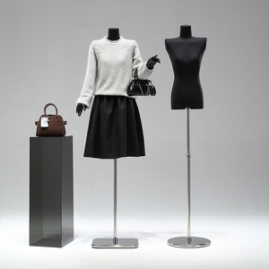 服装店韩版黑色平肩模特道具女半身橱窗人台人偶直角肩模特展示架