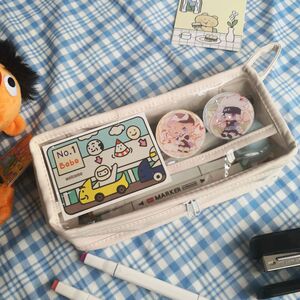 大容量吧唧痛包笔袋ins风凹凸世界文具盒小学初中生高颜值铅笔盒.