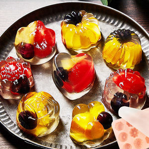 带盖水晶果冻模具白凉粉小兔布丁硅胶凉糕家用马蹄糕卡通可爱磨具