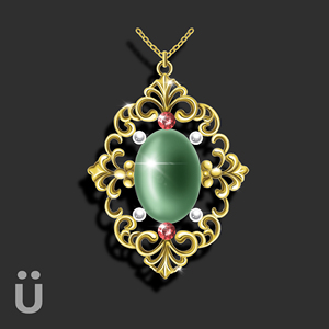 珠宝首饰设计首饰电绘手绘procreate板绘效果图首饰三视图临摹画