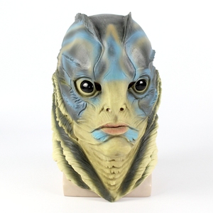 绿鱼人面具头套cos黑湖妖谭鱼酒吧舞会派对万圣节恐怖面具怪怪鱼