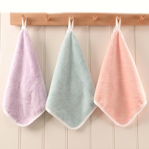 擦手巾挂式可爱洗脸毛巾小方巾清洁擦手帕子非纯棉吸水不掉毛家用