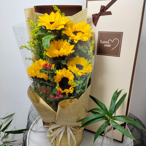 鲜花速递同城配送向日葵花束礼盒生日礼物送女友老婆朋友家人闺蜜
