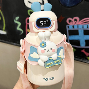 儿童保温杯子女生高颜值小学生上学专用可爱食品级316带吸管水壶