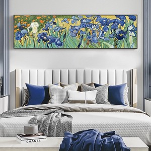 手绘梵高抽象艺术油画北欧风格装饰画美式鸢尾花客厅卧室床头挂画
