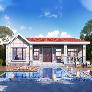 农村自建房设计一层别墅设计图纸网红经济型小平房欧式房屋效果图