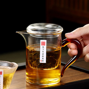 全玻璃泡茶冲茶器加厚绿茶红茶泡茶壶男简约日式茶水分离茶道杯子
