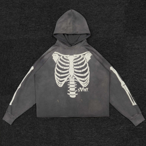 Saint Micheal x VLONE human skeleton vintage hoodie 连帽卫衣