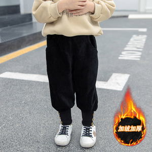 女童裤子儿童灯芯绒哈伦裤小孩春秋加绒灯笼裤女宝宝外穿长裤加厚