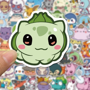 50张卡通q版神奇宝贝宠物小精灵皮卡丘可爱手账贴纸自粘防水贴纸