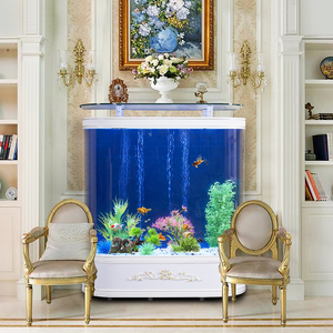 鱼缸水族箱玻璃生态免换水8060双圆欧式半圆形中大型家用客厅1米