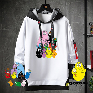 barbapapa巴巴爸爸卡通动漫周边连帽卫衣男飘带上衣宽松外套衣服