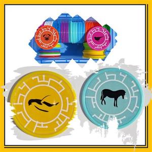 动物兄弟超能力碟片玩具磁盘晶片儿童早o教益智塑料变身蝶卡