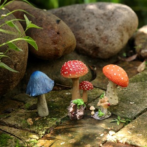 乡村田园风格可爱蘑菇微景观花盆造景摆件花园阳台庭院绿植装饰
