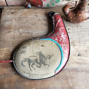 老物件 酒囊水袋挂件 新疆纯手工 羊皮制品 蒙古族特色水壶水袋m