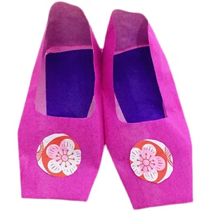 新品观音鞋天后女七n姐鞋彩色纸鞋烧纸习民传统间俗纸折手工艺品