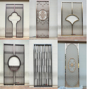 定制304不锈钢钛金通花花格屏风 新中式格栅 雕花 镂空金属隔断墙