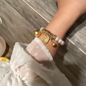 大余|jennie同款手链珍珠圆球盾牌百搭设计感高级轻奢日韩手镯女