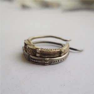 000人付款淘宝捡漏老银龙头耳环耳钩子舞蹈vj369.