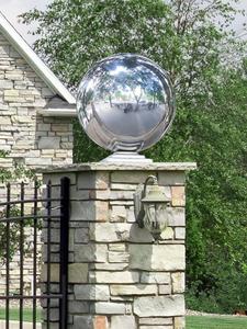 304不锈钢圆球带座空心球大门柱子装饰球三层方座带球围墙球托座