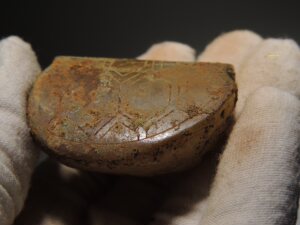 辉炎古居古玉老玉和田玉籽料汉代生坑玉龟背挂坠串饰立雕古董收