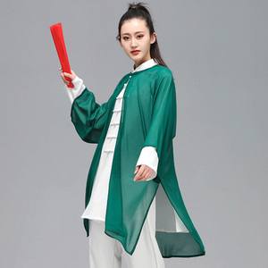 同款货源鼎乘商城淘宝中长太极服单件披纱女雪纺披肩太极拳比赛