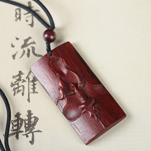 印度小叶紫檀木无相佛牌子无事平安牌木雕挂件吊坠男女文玩毛衣链